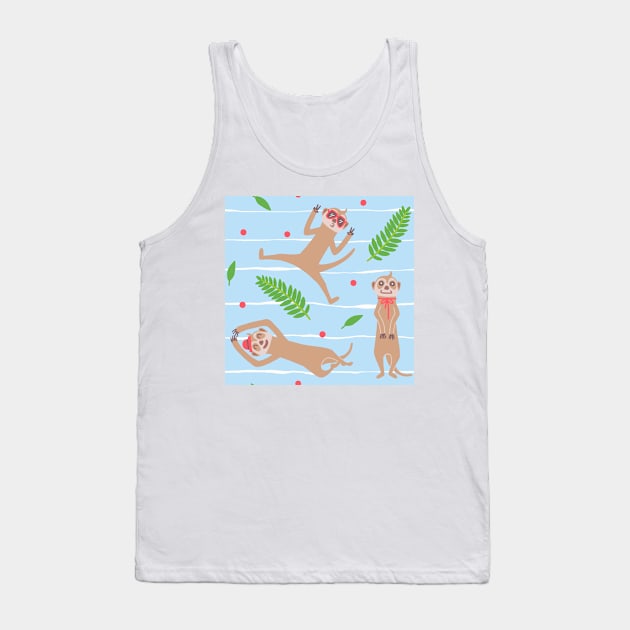 Funny Meerkat Pattern Tank Top by Karla-Kiky